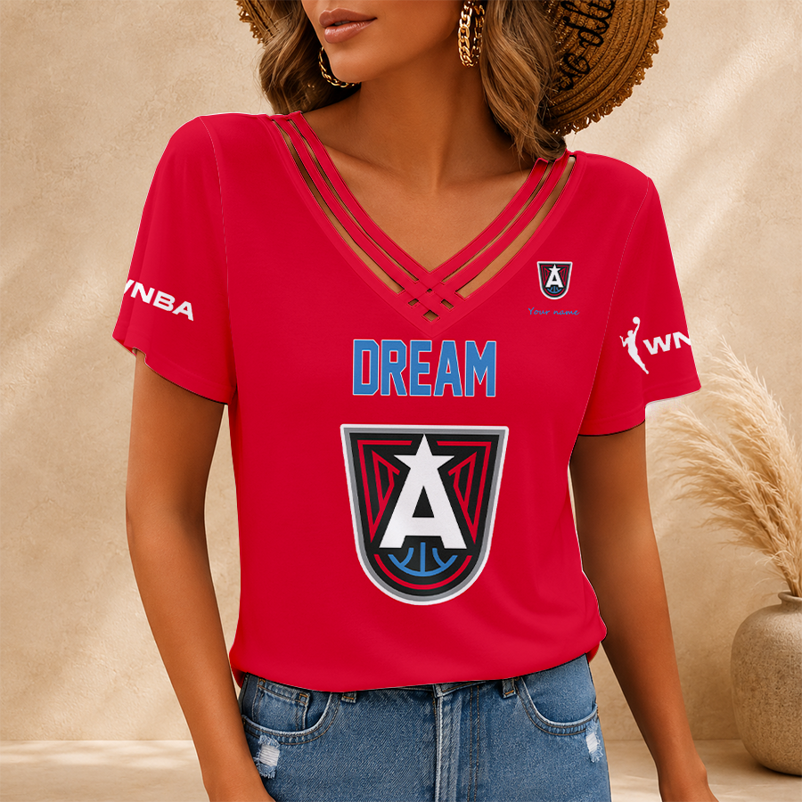 [HOOPS SPECIAL] NEW CUSTOMIZED WNBA01 ALD ATLANTA DREAM V-NECK SHIRT