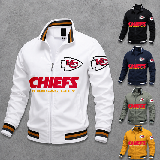 [TOUCHDOWN DEAL] NEW CUSTOMIZED NFL01 KCC KANSAS CITY CHIEFS MEN'S CASUAL JACKET