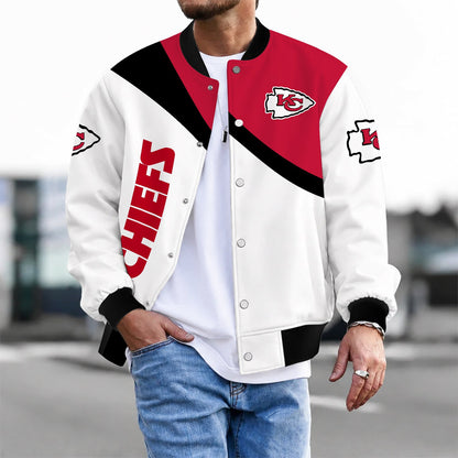 [TOUCHDOWN DEAL] NEW CUSTOMIZED NFL01 KCC KANSAS CITY CHIEFS SATIN VARSITY & BASEBALL JACKET