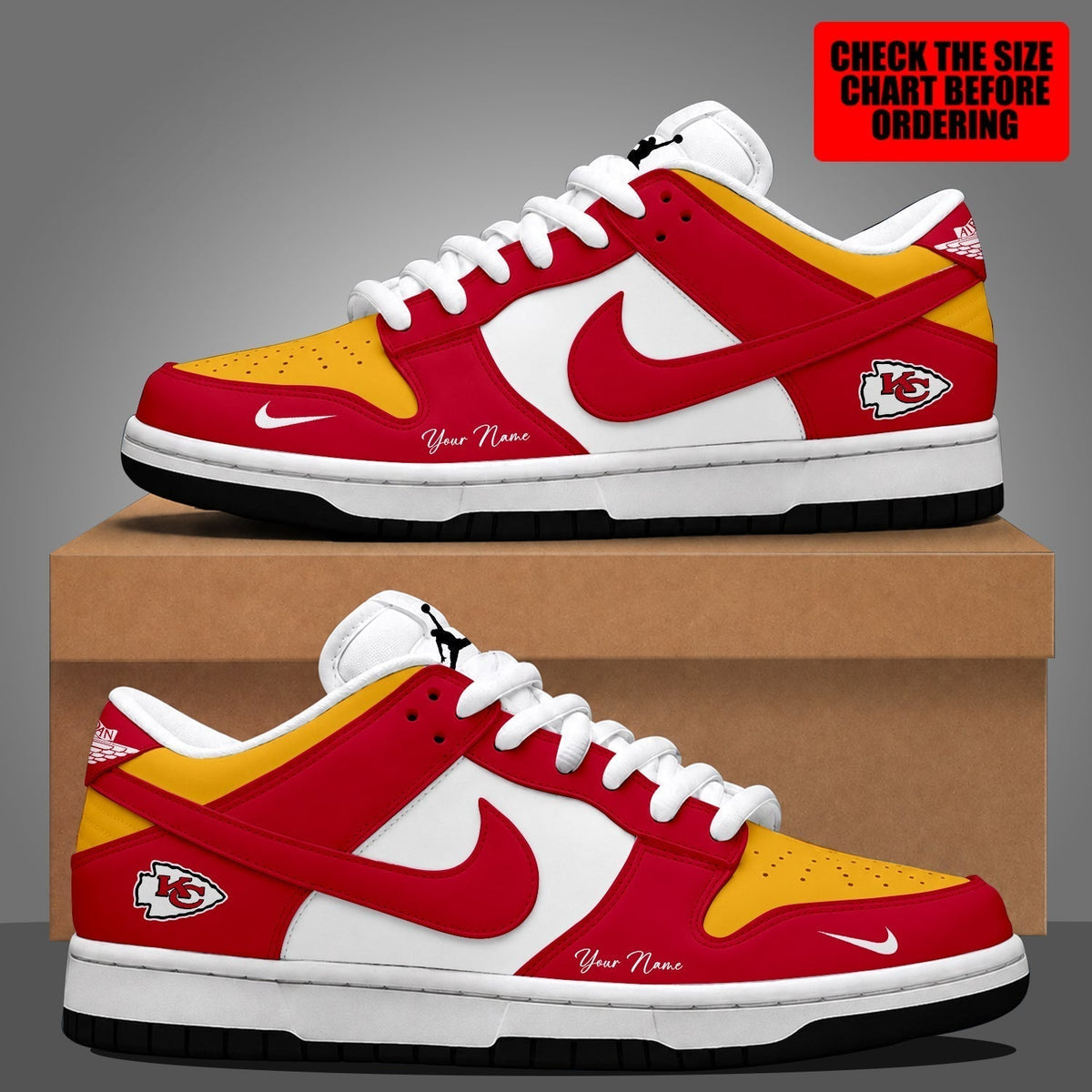 [TOUCHDOWN DEAL] NEW CUSTOMIZED NFL01 KCC KANSAS CITY CHIEFS DUNK LOW SHOES