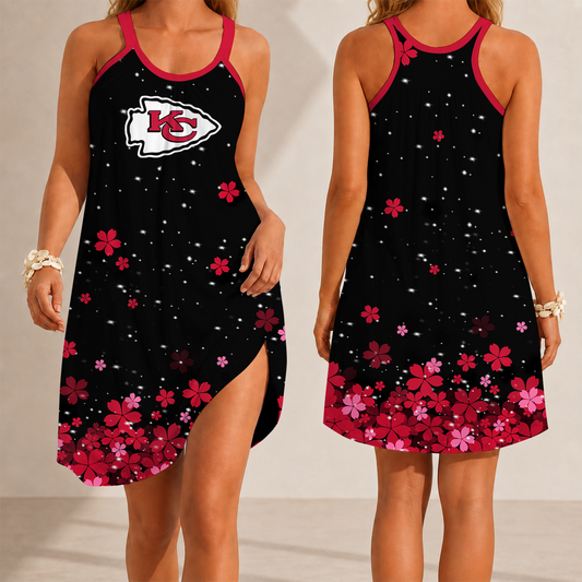 [TOUCHDOWN DEAL] NEW CUSTOMIZED NFL01 KCC KANSAS CITY CHIEFS CAMISOLE DRESS