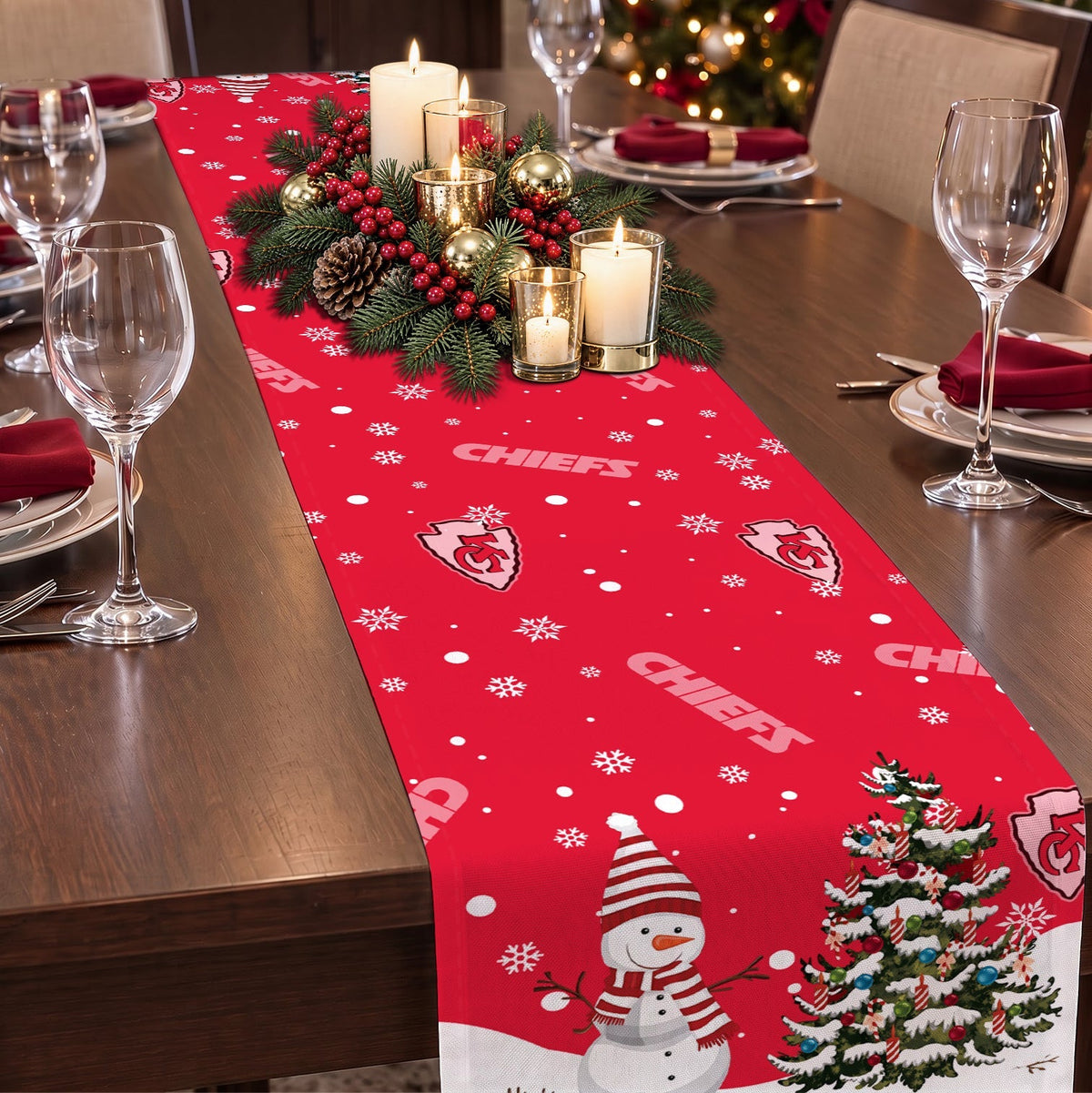 [TOUCHDOWN DEAL] NEW CUSTOMIZED NFL01 KCC KANSAS CITY CHIEFS TABLE RUNNER