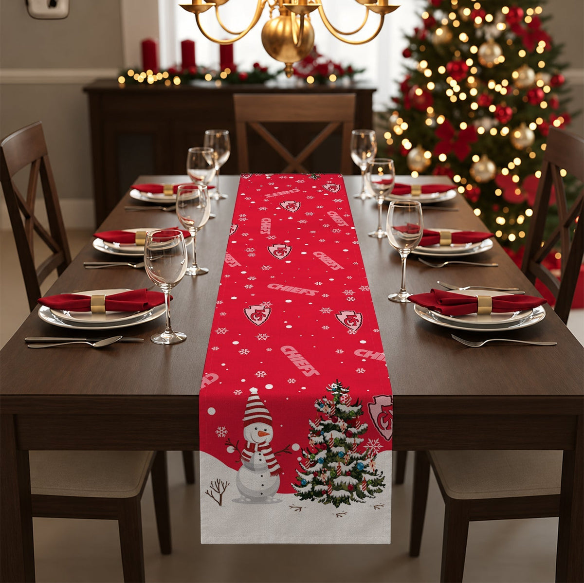 [TOUCHDOWN DEAL] NEW CUSTOMIZED NFL01 KCC KANSAS CITY CHIEFS TABLE RUNNER
