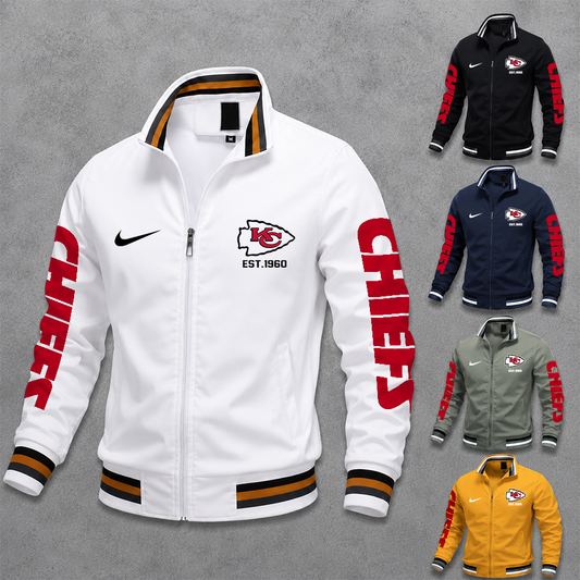 [TOUCHDOWN DEAL] NEW CUSTOMIZED NFL01 KCC KANSAS CITY CHIEFS MEN'S CASUAL JACKET