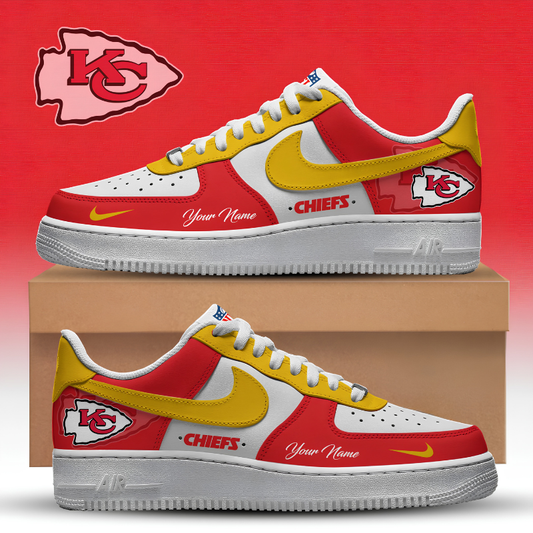 [TOUCHDOWN DEAL] NEW CUSTOMIZED NFL01 KCC KANSAS CITY CHIEFS AF1 SNEAKERS