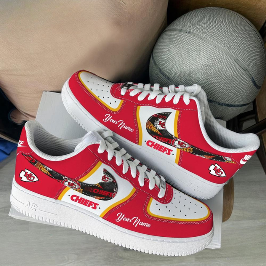 [TOUCHDOWN DEAL] NEW CUSTOMIZED NFL01 KCC KANSAS CITY CHIEFS AF1 SNEAKERS