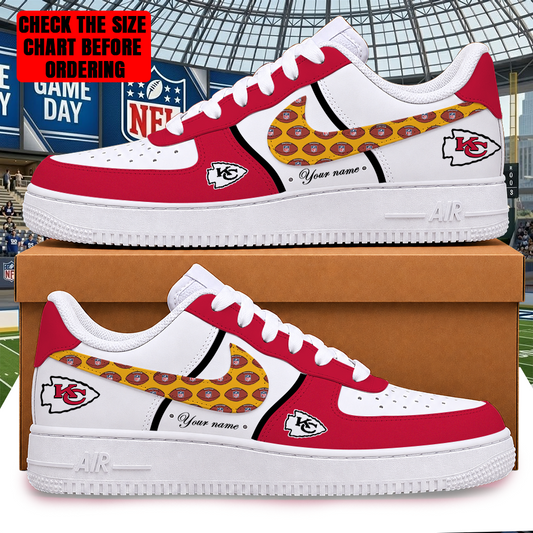 [TOUCHDOWN DEAL] NEW CUSTOMIZED NFL01 KCC KANSAS CITY CHIEFS AF1 SHOES