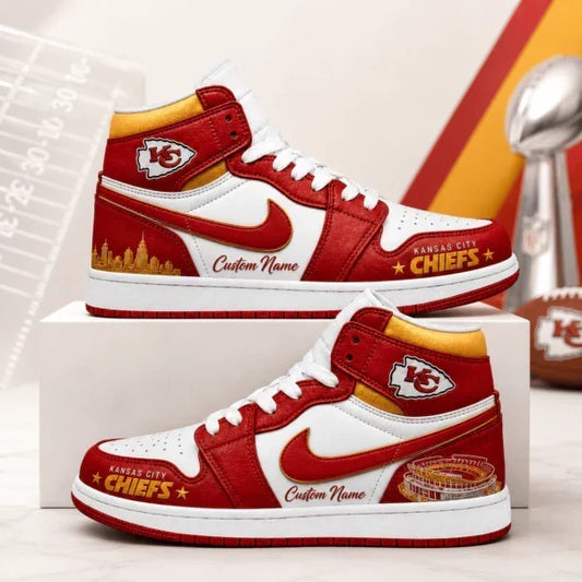 [TOUCHDOWN DEAL] NEW CUSTOMIZED NFL01 KCC KANSAS CITY CHIEFS AIR JORDAN 1