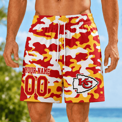[TOUCHDOWN DEAL] NEW CUSTOMIZED NFL01 KCC KANSAS CITY CHIEFS SHORT PANTS