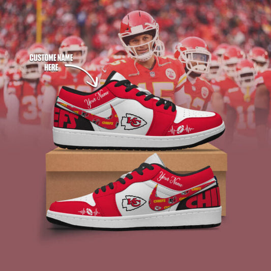 [TOUCHDOWN DEAL] NEW CUSTOMIZED NFL01 KCC KANSAS CITY CHIEFS AIR JORDAN LOW SHOES