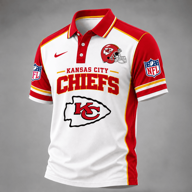 [TOUCHDOWN DEAL] NEW CUSTOMIZED NFL01 KCC THE CHIEFS POLO SHIRT