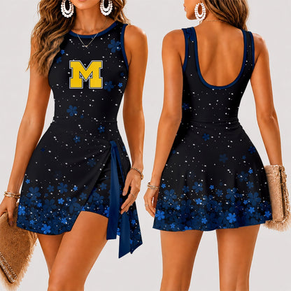 [HOMERUN DEAL] NEW CUSTOMIZED NCAA CWS01 MIW MICHIGAN WOLVERINES WOMEN'S SUMMER SKORT DRESS