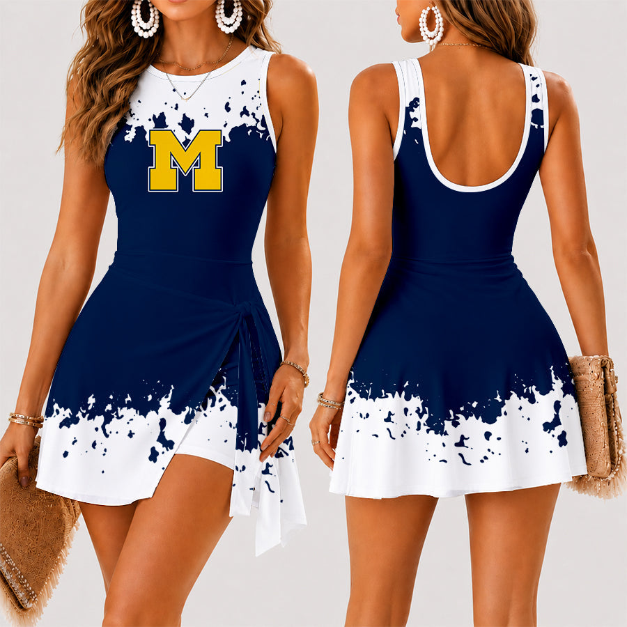 [HOMERUN DEAL] NEW CUSTOMIZED NCAA CWS01 MIW MICHIGAN WOLVERINES WOMEN'S SUMMER SKORT DRESS