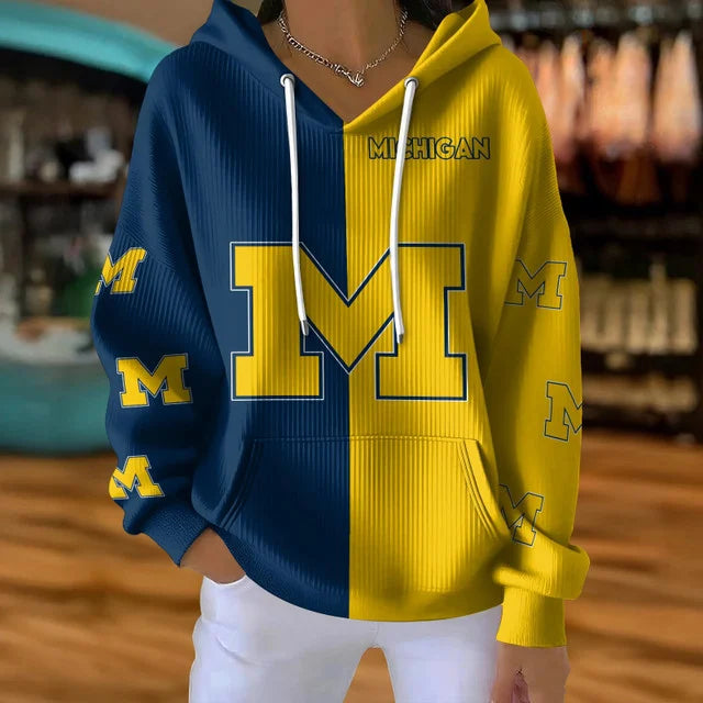 [HOMERUN DEAL] NEW CUSTOMIZED NCAA CWS01 MIW MICHIGAN WOLVERINES RIBBED HOODIE & SWEATSHIRT