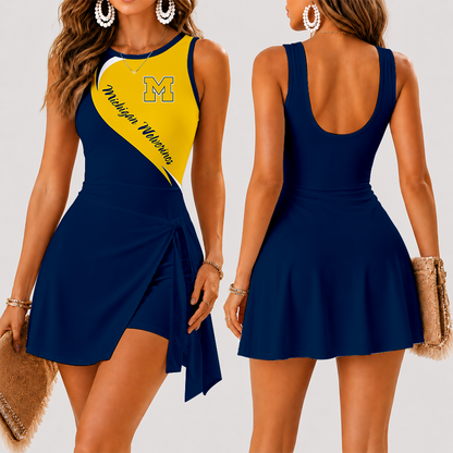 [FAN FAVORITE] NEW CUSTOMIZED NCAA CWS01 MIW MICHIGAN WOLVERINES WOMEN'S SUMMER SKORT DRESS