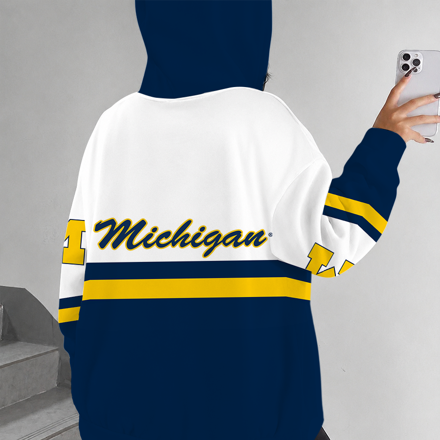 [FAN FAVORITE] NEW CUSTOMIZED NCAA CWS01 MIW MICHIGAN WOLVERINES ZIP HOODIE