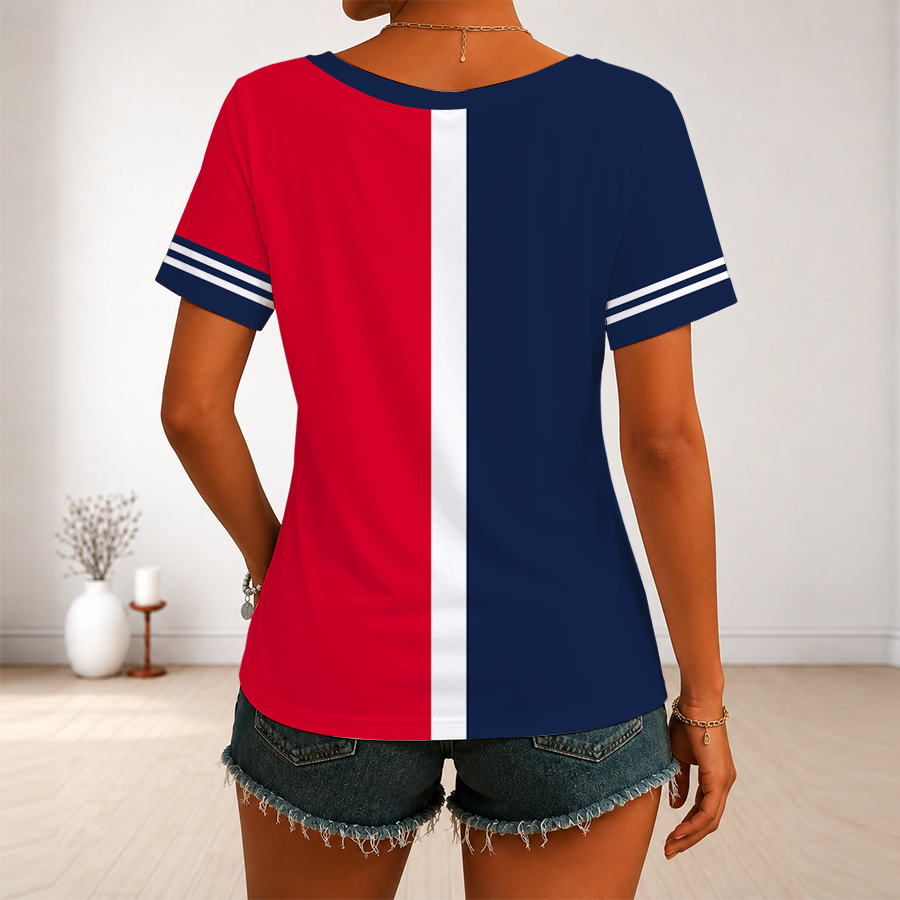 [HOMERUN DEAL] NEW CUSTOMIZED MLB01 NYY NEW YORK YANKEES V-NECK FEMALE SHIRT