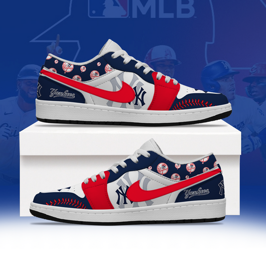 [HOMERUN DEAL] NEW CUSTOMIZED MLB01 NYY NEW YORK YANKEES AIR JORDAN LOW SHOES