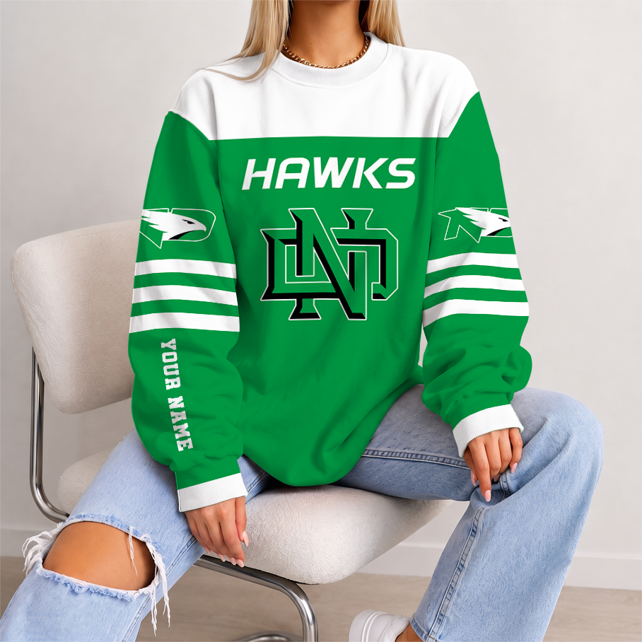 [PUCK DROP DEAL] NEW CUSTOMIZED NCAA MFF01 NFH NORTH DAKOTA FIGHTING HAWKS UNISEX SWEATSHIRT