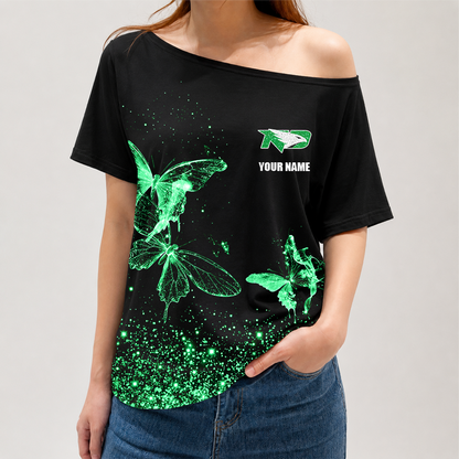 [PUCK DROP DEAL] NEW CUSTOMIZED NCAA MFF01 NFH NORTH DAKOTA FIGHTING HAWKS OFF-SHOULDER SHIRT