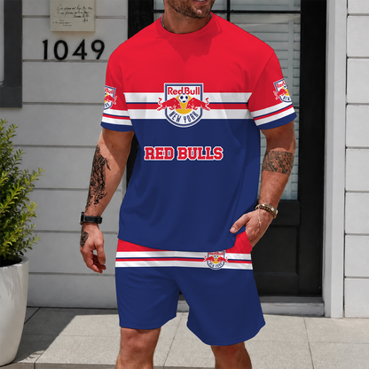 [GOAL DEAL] NEW CUSTOMIZED MLS01 NRB NEW YORK RED BULLS UNISEX T-SHIRT & SHORTS SET