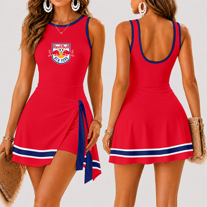 [GOAL DEAL] NEW CUSTOMIZED MLS01 NRB NEW YORK RED BULLS WOMEN'S SUMMER SKORT DRESS