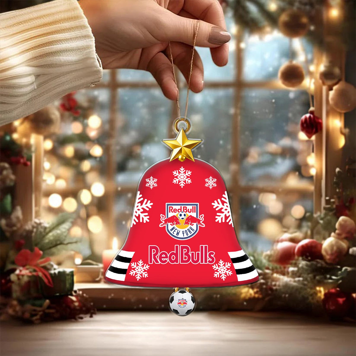 [GOAL DEAL] NEW CUSTOMIZED MLS01 NRB NEW YORK RED BULLS CHRISTMAS ACRYLIC ORNAMENT
