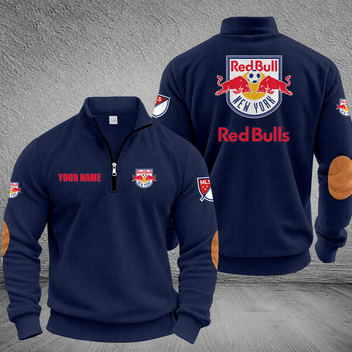 [GOAL DEAL] NEW CUSTOMIZED MLS01 NRB NEW YORK RED BULLS MULTICOLOR STRIPED QUATER ZIP SWEATSHIRT