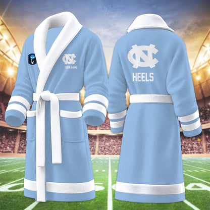 [HOOPS SPECIAL] NEW CUSTOMIZED NCAA CFH01 NTH NORTH CAROLINA TAR HEELS MULTICOLOR FLEECE BATHROBE