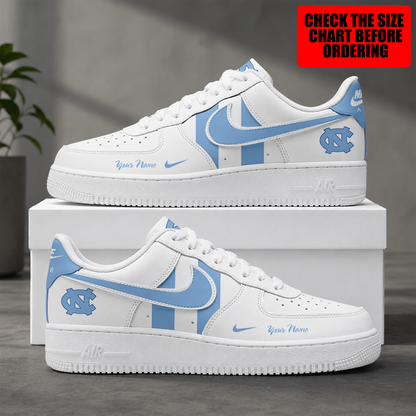 [HOOPS SPECIAL] NEW CUSTOMIZED NCAA CFH01 NTH NORTH CAROLINA TAR HEELS AF1 SHOES