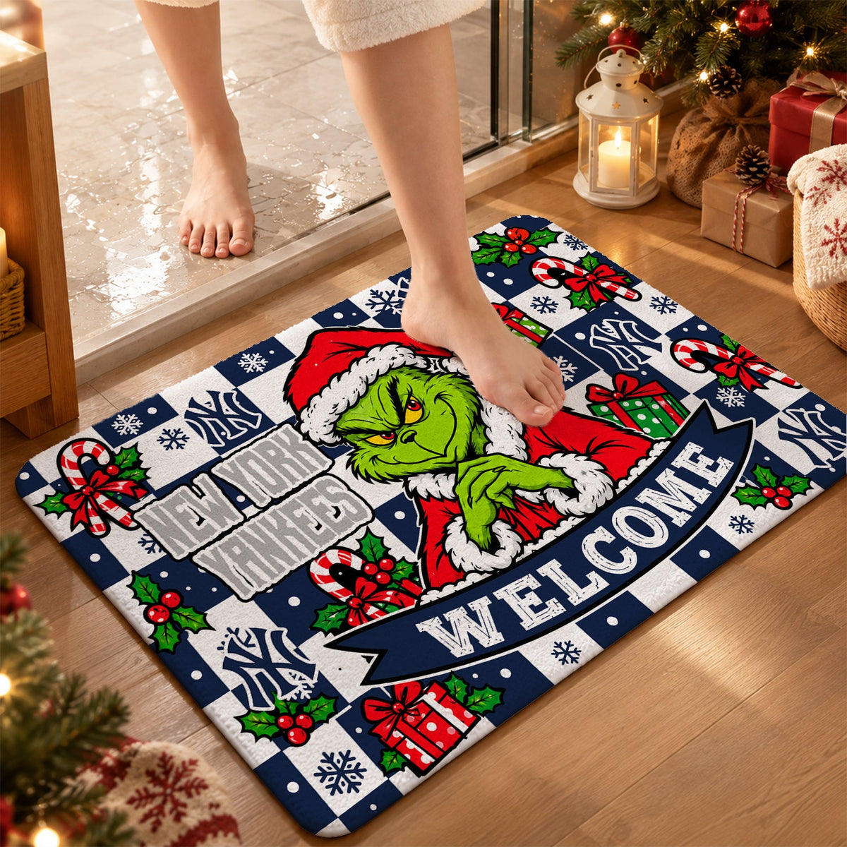 [HOMERUN DEAL] NEW CUSTOMIZED MLB01 NYY THE YANKEES FLOOR MAT & DOOR MAT