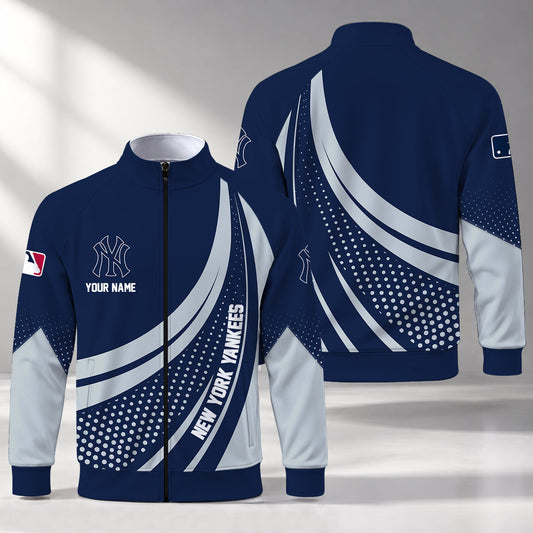[HOMERUN DEAL] NEW CUSTOMIZED MLB01 NYY NEW YORK YANKEES STAND COLLAR JACKET