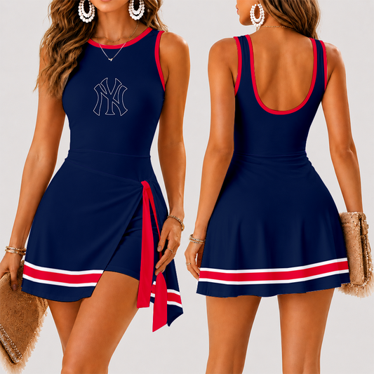 [HOMERUN DEAL] NEW CUSTOMIZED MLB01 NYY NEW YORK YANKEES WOMEN'S SUMMER SKORT DRESS
