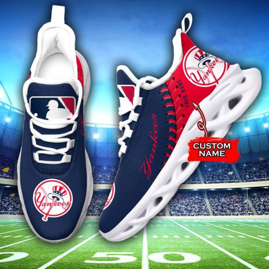 [HOMERUN DEAL] NEW CUSTOMIZED MLB01 NYY NEW YORK YANKEES MAX SOUL SHOES