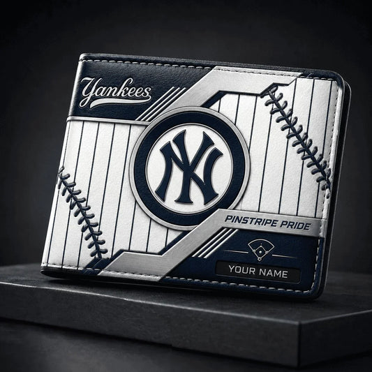 [HOMERUN DEAL] NEW CUSTOMIZED MLB01 NYY NEW YORK YANKEES LEATHER WALLET