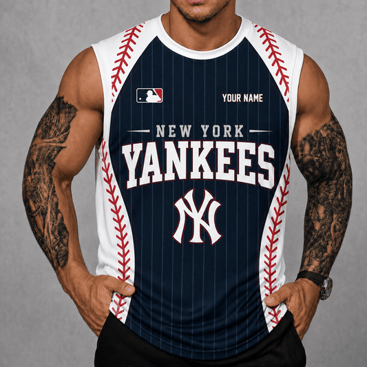 [HOMERUN DEAL] NEW CUSTOMIZED MLB01 NYY NEW YORK YANKEES TANK TOP & GYM SHIRT