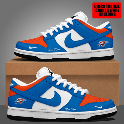[SLAM DUNK DEAL] NEW CUSTOMIZED NBA01 OCT OKLAHOMA CITY THUNDER DUNK LOW SHOES