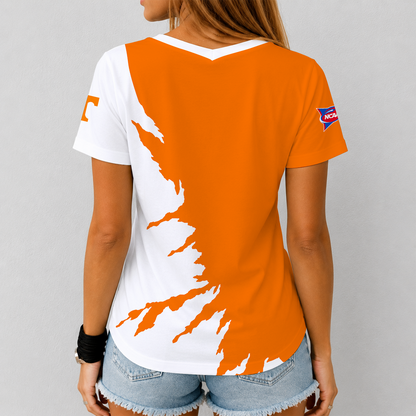 [TOUCHDOWN DEAL] NEW CUSTOMIZED NCAA FBS01 TNV TENNESSEE VOLUNTEERS V-NECK FEMALE SHIRT