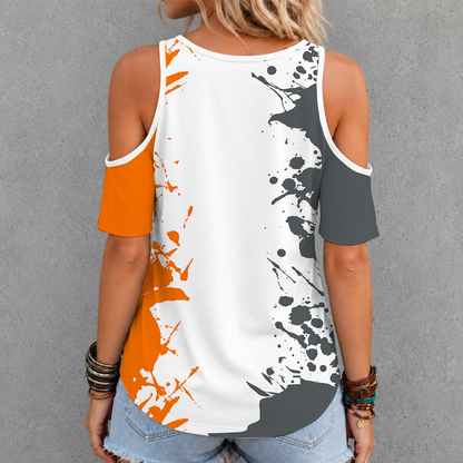 [TOUCHDOWN DEAL]NEW CUSTOMIZED NCAA FBS01 TNV TENNESSEE VOLUNTEERS CRISS CROSS V-NECK TOP