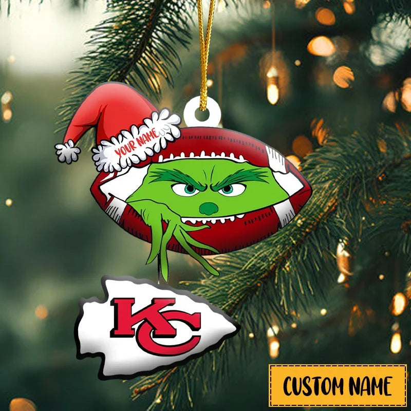 [TOUCHDOWN DEAL] NEW CUSTOMIZED NFL01 KCC KANSAS CITY CHIEFS CHRISTMAS ACRYLIC ORNAMENT