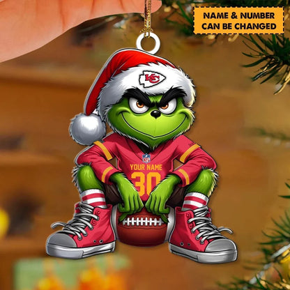 [TOUCHDOWN DEAL] NEW CUSTOMIZED NFL01 KCC KANSAS CITY CHIEFS CHRISTMAS ACRYLIC ORNAMENT