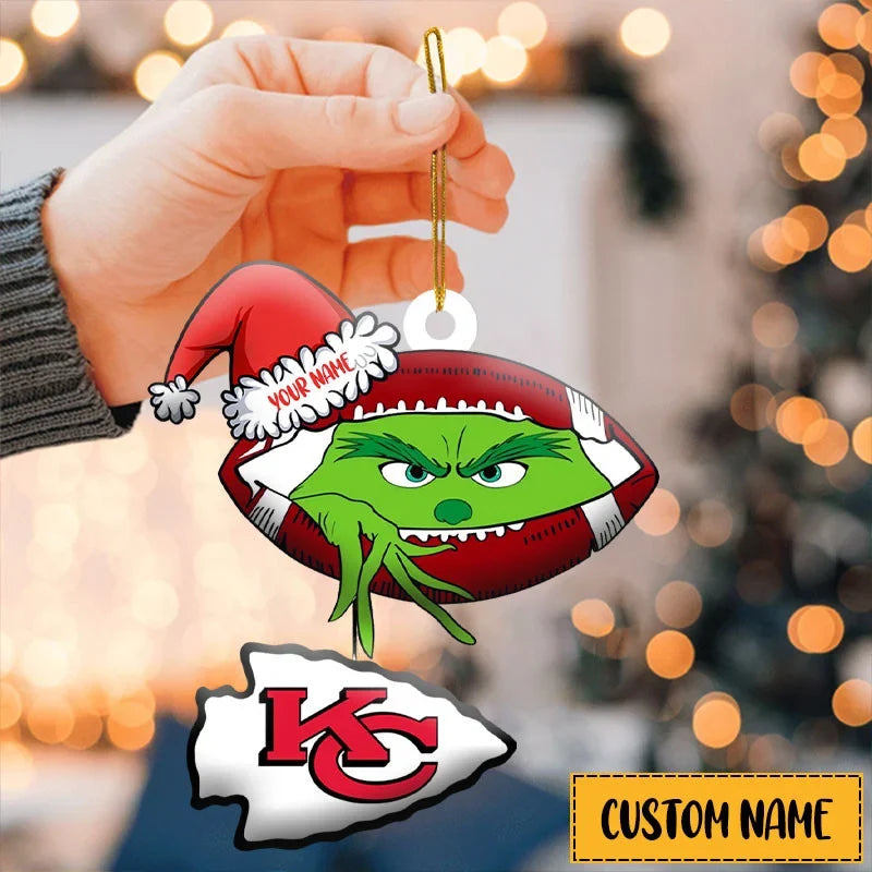 [TOUCHDOWN DEAL] NEW CUSTOMIZED NFL01 KCC KANSAS CITY CHIEFS CHRISTMAS ACRYLIC ORNAMENT