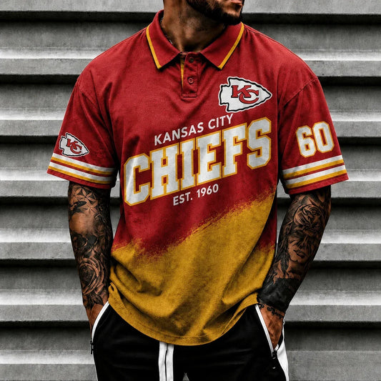 [TOUCHDOWN DEAL] NEW CUSTOMIZED NFL01 KCC KANSAS CITY CHIEFS POLO SHIRT