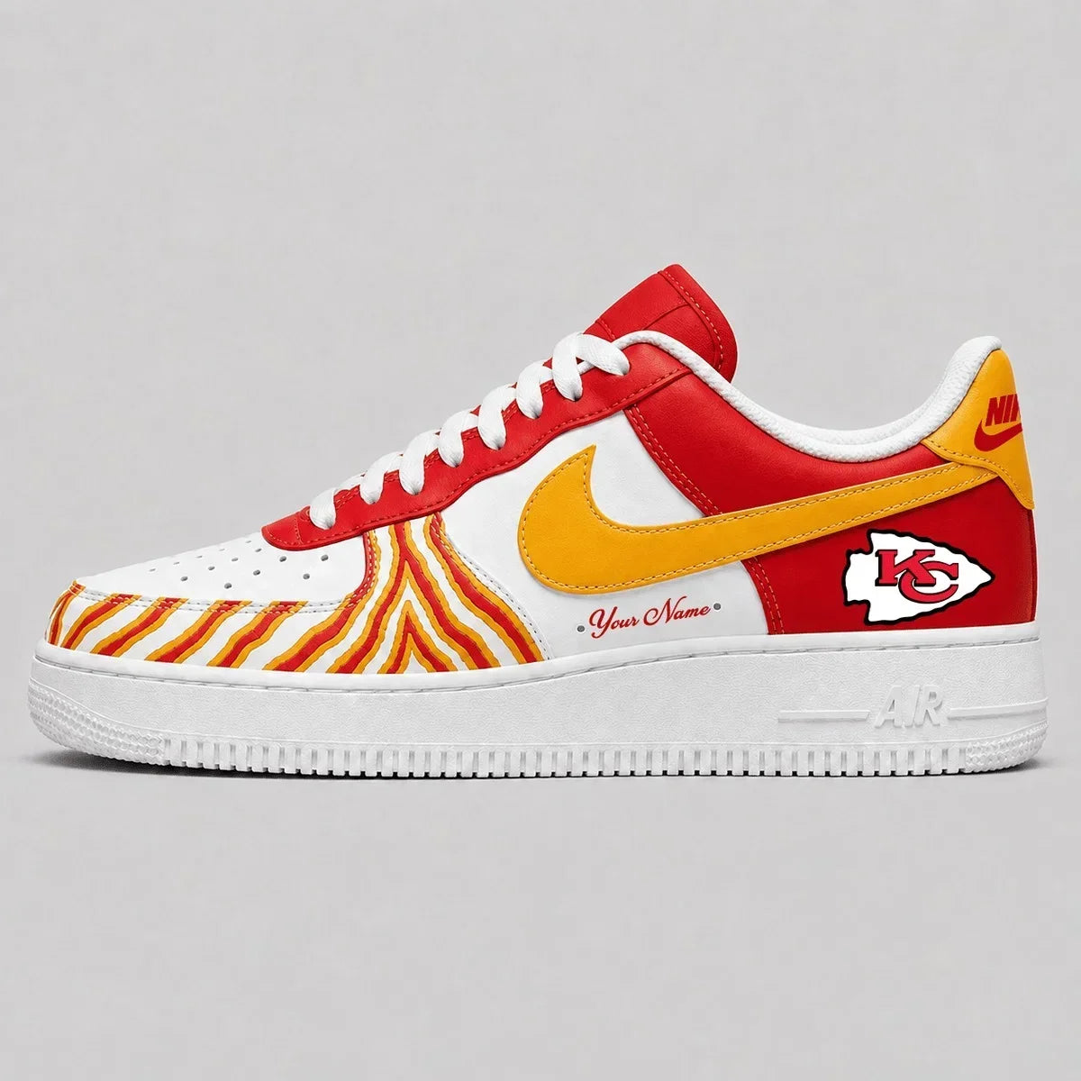 [TOUCHDOWN DEAL] NEW CUSTOMIZED NFL01 KCC KANSAS CITY CHIEFS AF1 SHOES