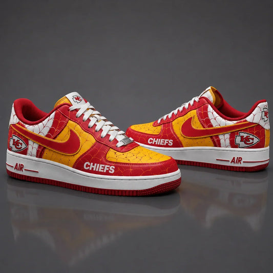 [TOUCHDOWN DEAL] NEW CUSTOMIZED NFL01 KCC KANSAS CITY CHIEFS x SPIDER AF1 SHOES