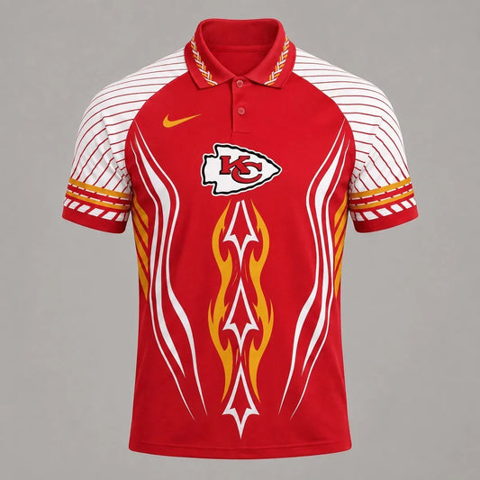 [TOUCHDOWN DEAL] NEW CUSTOMIZED NFL01 KCC KANSAS CITY CHIEFS POLO SHIRT
