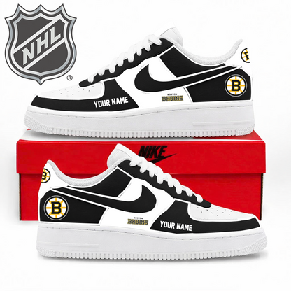 [PUCK DROP DEAL]NEW CUSTOMIZED NHL02 BTB BOSTON BRUINS AF1 SHOES