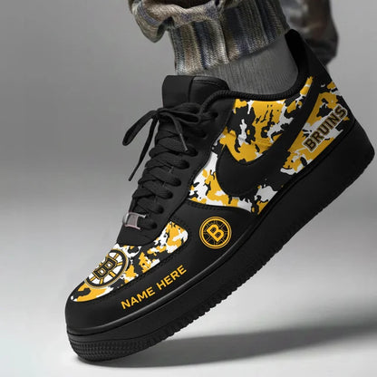 [PUCK DROP DEAL] NEW CUSTOMIZED NHL02 BTB BOSTON BRUINS AF1 SHOES