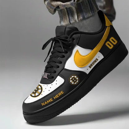 [PUCK DROP DEAL] NEW CUSTOMIZED NHL02 BTB BOSTON BRUINS AF1 SHOES