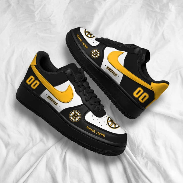 [PUCK DROP DEAL] NEW CUSTOMIZED NHL02 BTB BOSTON BRUINS AF1 SHOES